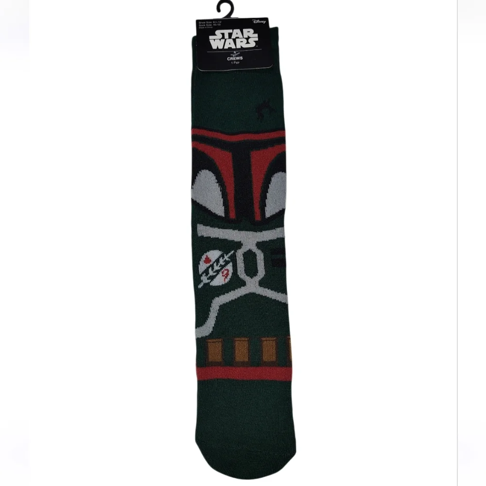 Star Wars Boba Fett Green Crew Socks Disney Bundle And Save